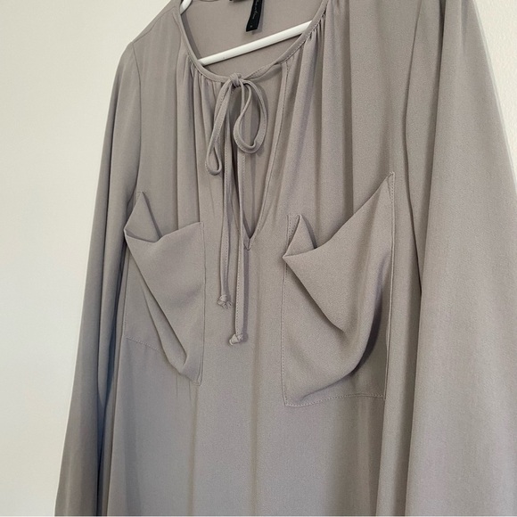 BCBG Maxazria Darell Opal Gray Tunic Long Sleeve Dress Size Medium - Picture 4 of 9